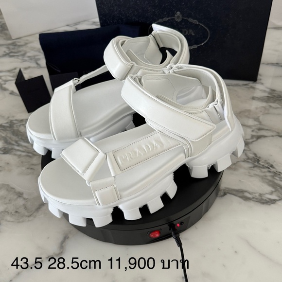 Prada 2x3077 Nappa Sport White Leather Men\'s Sandal, US 10.5 (UK-9.5) main image 14